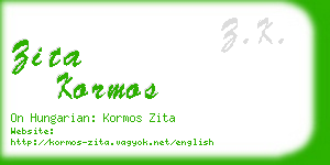 zita kormos business card